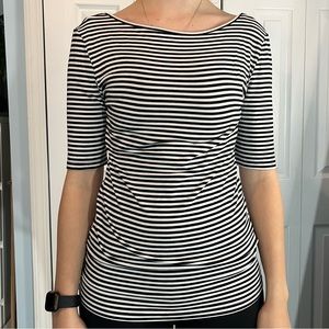 Halogen Striped Women's Mid-Sleeved Shirt - Size XS